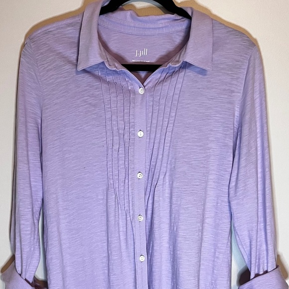 JJill Pintuck Slub Top light purple med. - Picture 2 of 11